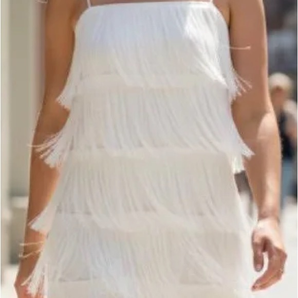 Abercrombie & Fitch Fringe Mini Dress SKU: 657523017 white - S - Picture 2 of 6